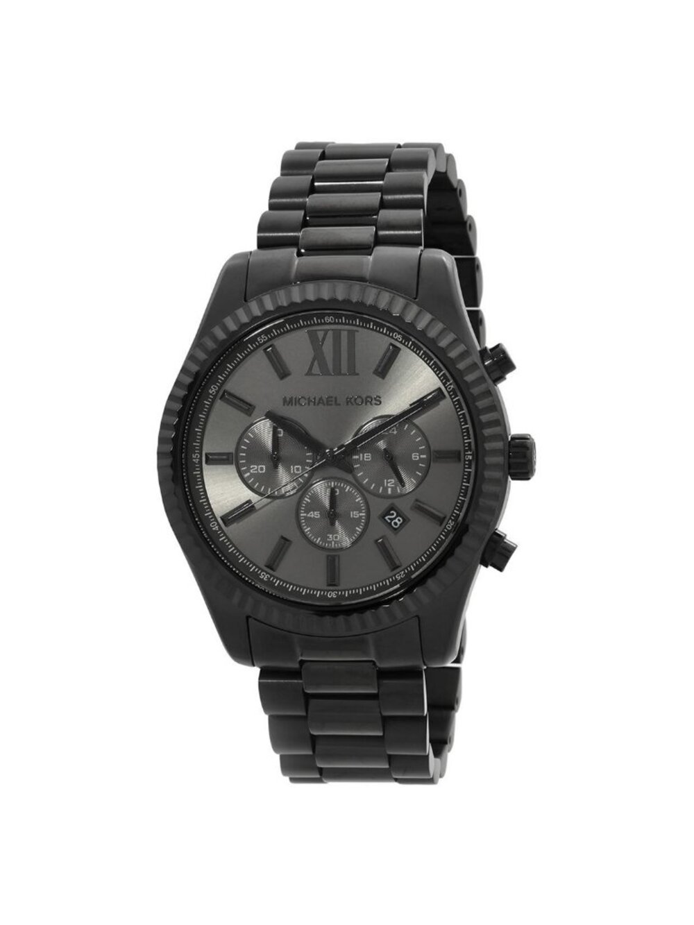 NWT Michael Kors Lexington Chronograph Quartz Black Dial Watch